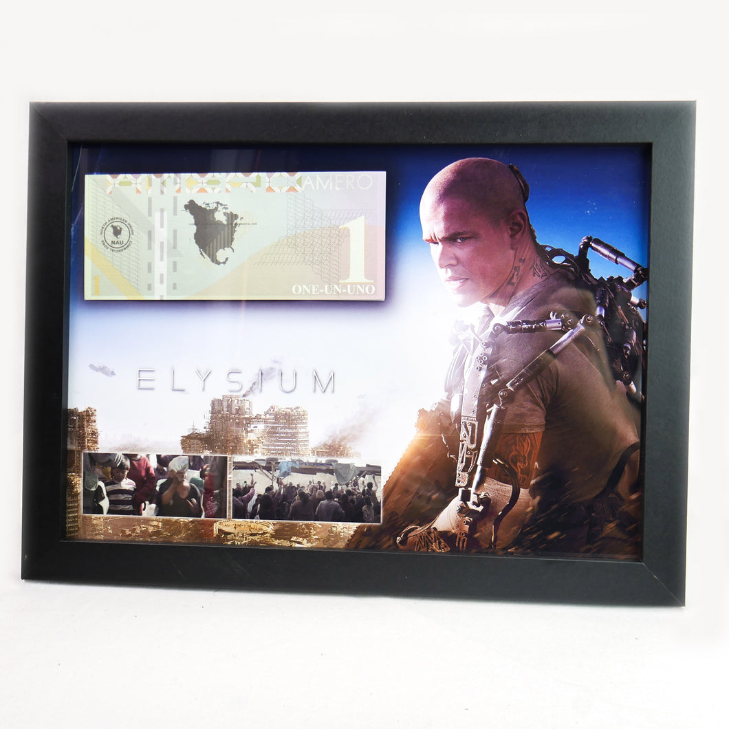 Billet de banque 1 Amero dans un cadre - Elysium avec Matt Damon