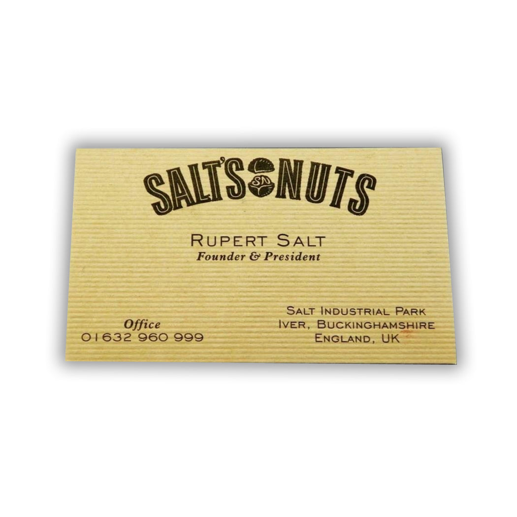 Carte de visite Salt’s and Nuts  - Charlie et la Chocolaterie avec Johnny Depp